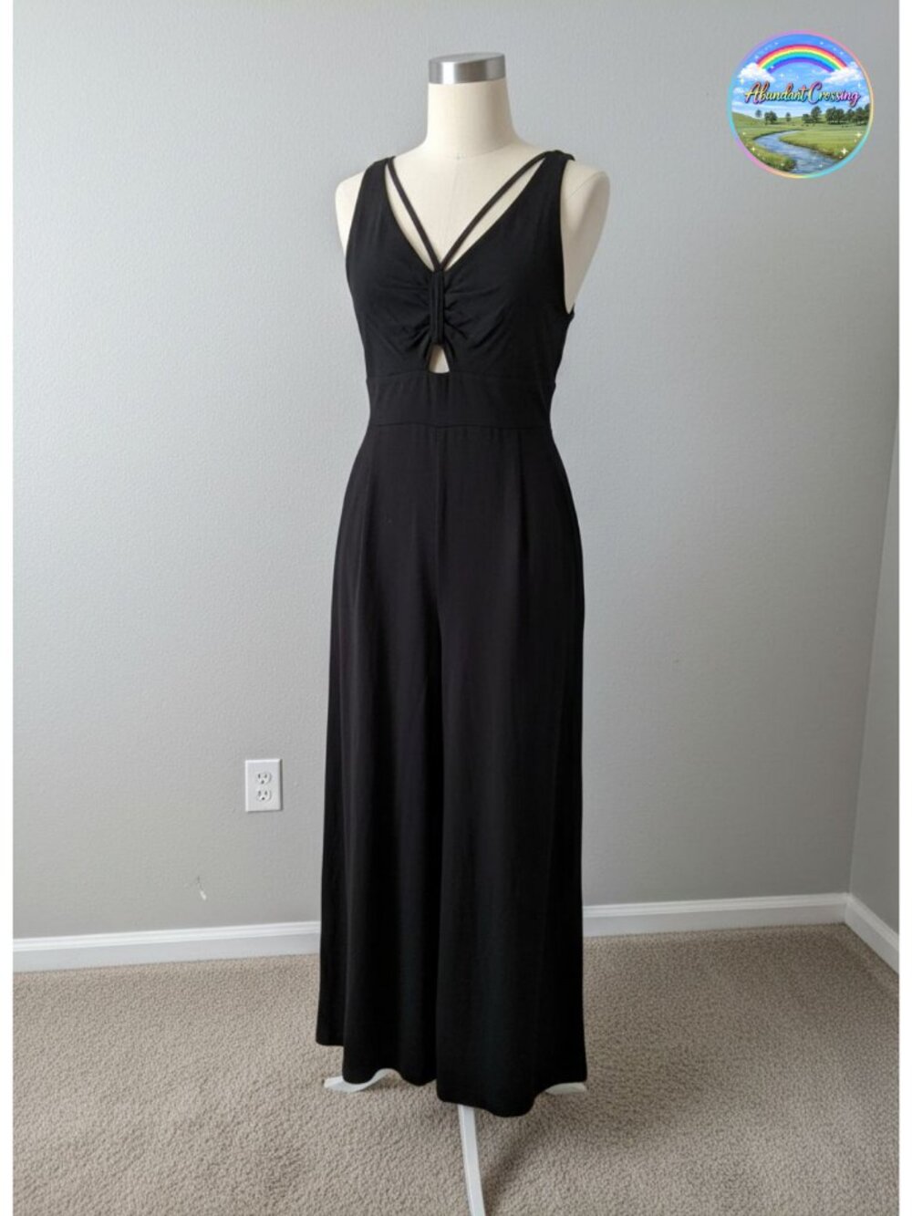 Womens Summer Linen Rayon Wide Leg Sleeveless Jumpsuit Adjustable Straps